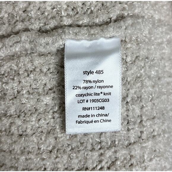 Barefoot Dreams Cozy Chic Lite Waffle Knit Cardigan Sweater Oatmeal Size Small - Picture 6 of 6